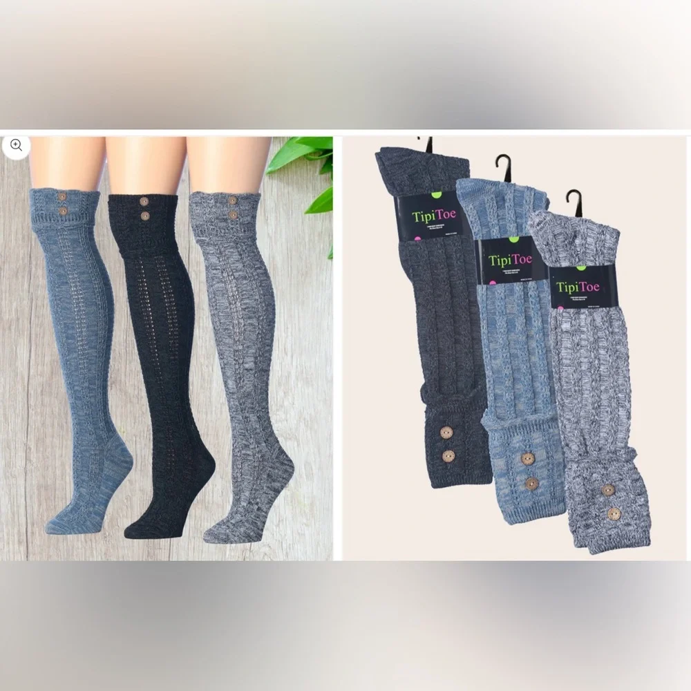 🌸3 Pair Over Knee/Knee Length Marled Socks